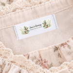 Personalized Two Birth Flower 100% Cotton 50 Pcs Sewing Labels with Text Clothing Handmade Item Birthday Gift for Knitting DIY Craft Lovers