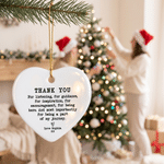 Personalised Watercolor Cartoon Back View Ceramic Ornament with Text Tree Decor Christmas Gift for Besties Friends Women