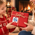 Personalised Christmas Theme Santa Snowman Initial Pattern Waterproof Stickers with Name Christmas Party Holiday Gift for Kids Friends Family