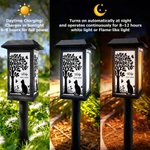 Personalized Pet Silhouette Pet Photo Solar Garden Light with Name and Date Garden Decor Memorial Sympathy Gift for Pet Owner