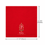 Personalised Vintage Luxury Christmas Initial 100% Cotton Red Napkin with Name Table Decor Christmas Gift for Family Friends