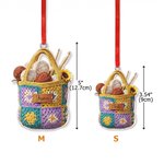 Personalized 3D-Effect Artwork Crochet Bag Wooden Acrylic Ornament with Name Home Decor Christmas Birthday Gift for Knitters Crochet Lovers 8