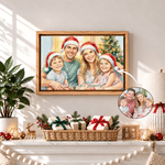 Personalised Christmas Theme Watercolor Style Family Photo Canvas Prints with Text Home Decor Christmas Birthday Gift for Family 2