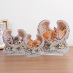 Personalized 3D-Effect Artwork Dog Cat Pet Photo Angel Wings Clear Acrylic Plaque with Name Memorial Gift for Pet Owners Lovers