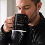 Personalisierte Keramiktasse mit Motorradmotiv, 11 oz oder 15 oz, mit Namen – Alltagsgeschenk und Geburtstagsgeschenk für Motorradfahrer und Biker-Fans