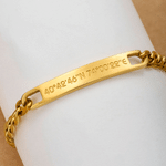 Personalized Stainless Steel Nameplate Adjustable Cuban Chain Bracelet Valentine's Day Anniversary Birthday Gift for Men
