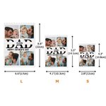 Personalised 4 Dad Photos Collage Building Brick Puzzles with Name and Text Father's Day Birthday Gift for Dad Grandad