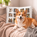Personalised Book-Shaped Pet Photo Cushion with Name Home Decor Birthday Memorial Gift for Pet Owners