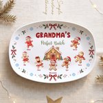 Personlig julplatta med pepparkaksgubbe – ”Perfect Batch” – med namn och stativ, bordsdekoration och julklapp till mormor och familjen