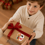 Personalized Cute Santa Claus Snowman Label Waterproof Stickers with Name Gift Decor Christmas Party Gift for Family Friends