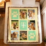 Personalisierte Fransendecke mit 6 Hund Katze Fotos in Kontrastfarben | weiche Wohndecke | Geburtstag Geschenk für Tierliebhaber Haustierbesitzer