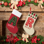 Calza natalizia personalizzata con iniziali multicolori a tema natalizio e nome – Decorazione per la casa – Regalo di Natale per bambini e famiglia 1