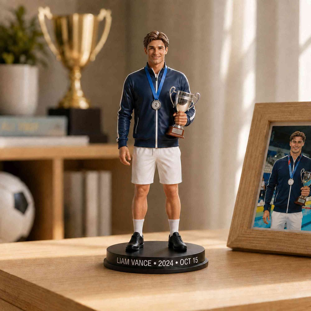 Personalized Boxing Tennis Golf Hobboy Theme Creative Photo to 3D Figure with Name Retirement Appreciation Birthday Gift Family Friend 5