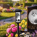 Personalized Pet Silhouette Pet Photo Solar Garden Light with Name and Date Garden Decor Memorial Sympathy Gift for Pet Owner