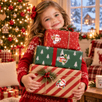 Personalized Cute Santa Claus Snowman Label Waterproof Stickers with Name Gift Decor Christmas Party Gift for Family Friends