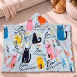Personalised Cartoon Dog Cat Soft Hooded Blanket with Name Home Decor Birthday Christmas Gift for Boys Girls Cat Dog Lovers