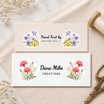Personalized Two Birth Flower 100% Cotton 50 Pcs Sewing Labels with Text Clothing Handmade Item Birthday Gift for Knitting DIY Craft Lovers
