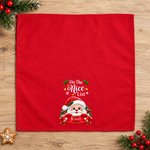 Personalised On the Nice List Christmas Element Design Reusable 100% Cotton Red Napkin with Name Table Decor Christmas Gift for Family
