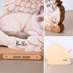 Personalized Angel Wings Paw Print Floral Pet Photo Wooden Plaque with Name and Date Home Decor Memorial Sympathy Gift for Pet Lovers Owners
