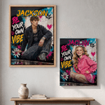 Personalised Graffiti Style Be Your Own Vibe Photo Canvas Prints with Name Home Decor Birthday Gift for Graffiti Lovers