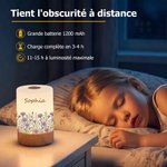 Veilleuse tactile variateur personnalisée avec nom et fleur de naissance - Couleur réglable - Cadeau d'anniversaire pour jeune maman 3