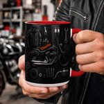 Personalisierte Keramiktasse mit Motorradmotiv, 11 oz oder 15 oz, mit Namen – Alltagsgeschenk und Geburtstagsgeschenk für Motorradfahrer und Biker-Fans