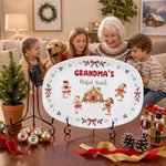 Personlig julplatta med pepparkaksgubbe – ”Perfect Batch” – med namn och stativ, bordsdekoration och julklapp till mormor och familjen