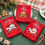 Personalised On the Nice List Christmas Element Design Reusable 100% Cotton Red Napkin with Name Table Decor Christmas Gift for Family