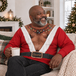Personalized Funny Santa Claus Muscle Colourful Lights Christmas Sweatshirt with Name Christmas Party Gift for Wife Husband Family 4