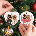 Personalised Watercolor Cartoon Back View Ceramic Ornament with Text Tree Decor Christmas Gift for Besties Friends Women