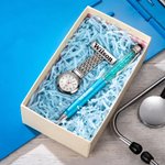 Personalised Medical Clip on Fob Watch & Ballpoint Pen Set with Engraved Name and Gift Box Thank You Birthday Gift for Nurses Doctors Vets 2