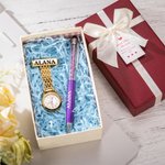 Personalised Medical Clip on Fob Watch & Ballpoint Pen Set with Engraved Name and Gift Box Thank You Birthday Gift for Nurses Doctors Vets 1