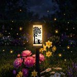 Personalized Pet Silhouette Pet Photo Solar Garden Light with Name and Date Garden Decor Memorial Sympathy Gift for Pet Owner