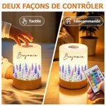Veilleuse tactile variateur personnalisée avec nom et fleur de naissance - Couleur réglable - Cadeau d'anniversaire pour jeune maman 4