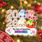 Personalized Christmas Theme Dumpling Acrylic Hanging Ornament with Name Tree Decoration Christmas Gift for Family Kids Friends 3