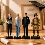 Personalized Flight Attendant Teacher Career Theme Creative Photo to 3D Figure with Name Retirement Appreciation Birthday Gift Family Friend 3