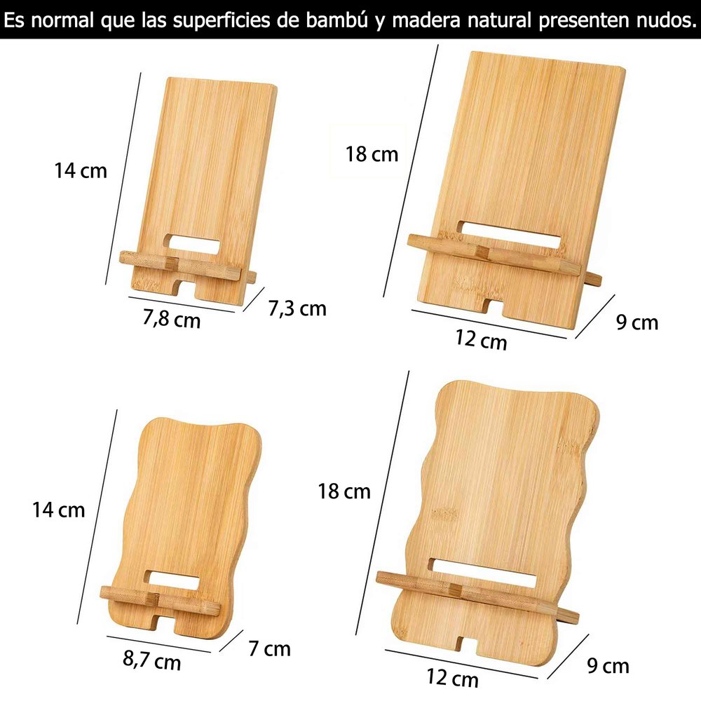 Soporte para teléfono personalizado de madera de bambú con nombre y personaje de dibujos animados regalo de cumpleaños para amigos 9