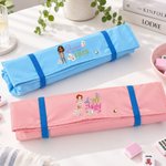 Personalized Birth Flower Cartoon Girl Portable Mahjong Rack Storage Bag with Name and Racks Game Night Birthday Gift for Mahjong Lovers