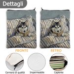 Custodia per libri personalizzata con foto dell'animale in stile pittura a olio, con cerniera e tasca - Regalo per lettori
