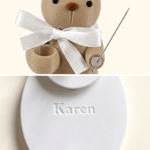 Personalized Portable 3D Printed Bear Knitting Needle Organizer with Text Daily Use Birthday Gift for Knitters DIY Craft Lovers