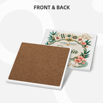 Tasse en céramique personnalisée « Mahjong Floral Multicolor » de 11 oz ou 15 oz, avec sous-verre et prénom – Cadeau d'anniversaire pour les amateurs et joueurs de mah-jong, idéal pour une soirée mah-jong 8