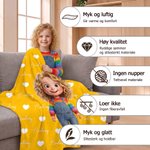 Personlig tegneseriefigur fotopledd mykt pledd med navn i flere farger interiør bursdagsgave til barn familie og venner 9