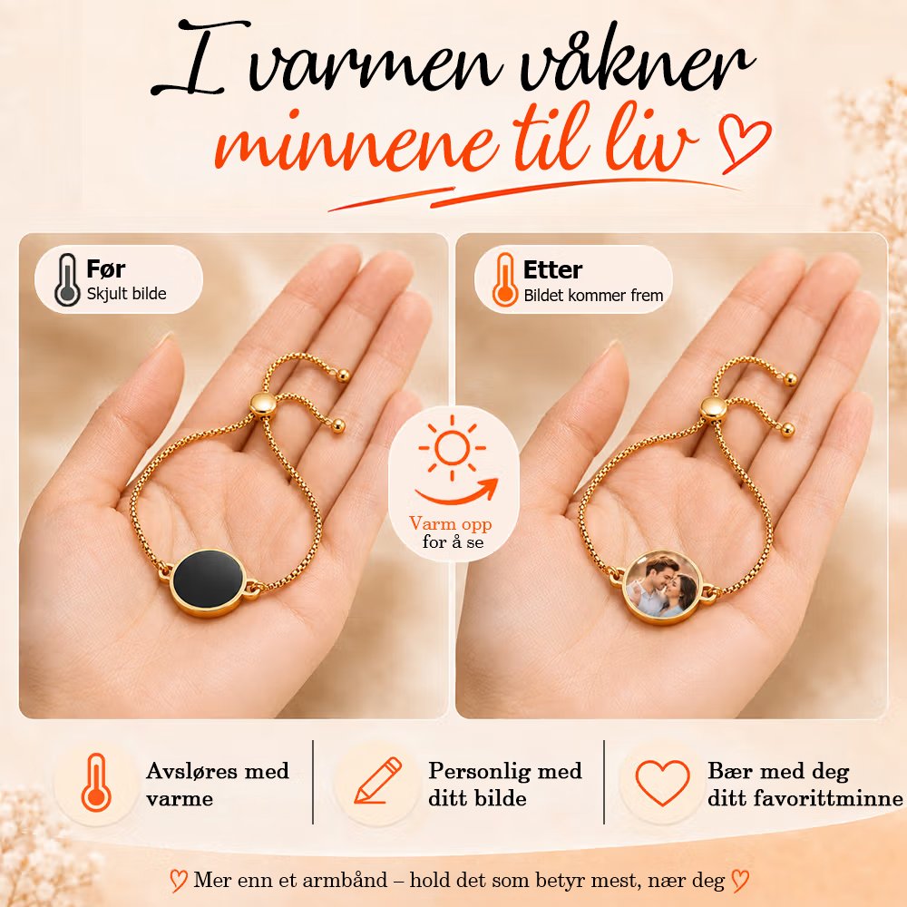 Personlig varmeaktivert justerbart armbånd med skjult bilde i rustfritt stål med inngravert tekst minneverdig gave til bursdag og jubileum til kvinner 5