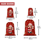 Personalized 3D-Effect Artwork Cartoon Santa Claus Photo Canvas Drawstring Gift Bag with Name Christmas Party Gift for Boys Girls
