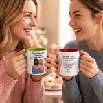 Personalised Watercolor Best Friend Back View 11 oz 15 oz Ceramic Mug with Name and Text Christmas Gift for Besties Women