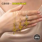 Personalized Cartoon Marsupilami Tail Music Note Sterling Silver Initial Charm Necklace Birthday Gift for Women Girls丨 Callie × Marsupilami® 4