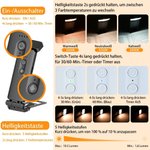 Personalisierte LED-Leselampe mit Namen & Cartoon-Figur | dimmbar & aufladbar | 3 Lichtmode | mit Buchklemme | Geburtstagsgeschenk für Buchliebhaber 8