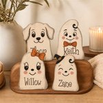 Personalised Cute Ghost Design Wooden Block Ornament with Name Vintage Halloween Indoor Decor Housewarming Gift for Family Friends 3