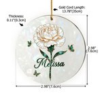Personalized Birth Flower Butterfly Acrylic Christmas Ornament with Name Home Decor Christmas Gift for Family Friends