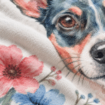 Personalized Watercolor Style Floral Pet Portrait Soft Throw Blanket with Name and Photo Home Decor Christmas Birthday Gift for Pet Owners 6